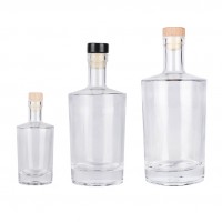 Super Flint Gin Whisky Rum Vodka Glass Spirit Bottle with Cork 100ml 500ml 750ml