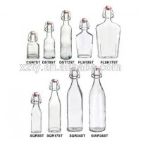 wholesale clear glass bottle with swing top cap