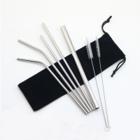 Reusable 304 Stainless Steel Drinking Straw Boba Tea Drinking Straw