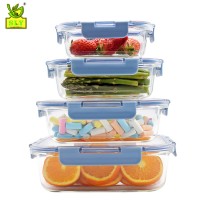 Amazon hot selling heat resistant glass lunch box food storage containers meal prep glass bowls set